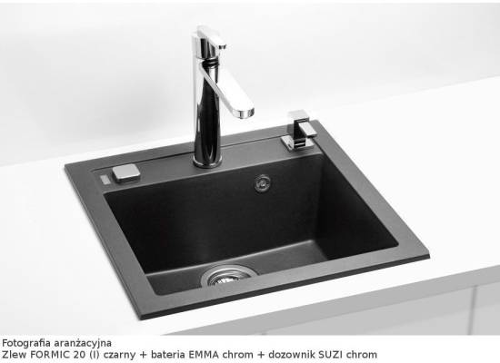 Zlew ALVEUS FORMIC 20 czarny (4402091)*** zamów wycięcie OTWORU na dozownik GRATIS ***