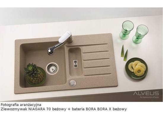 Zlew ALVEUS NIAGARA 70 biały (1127011)*** zamów wycięcie OTWORU na dozownik GRATIS ***