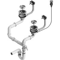 Syfon ALVEUS podwójny 2xSP 3,5"-PP-3,5"-PP-POP-UP (korek automatyczny) (1092272)