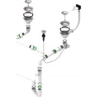 Syfon ALVEUS podwójny 2xSP 3,5"-3,5"-PP-POP-UP (korek automatyczny) (1127257)