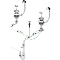 Syfon ALVEUS podwójny 2xSP 3,5"-PP-3,5"-PP-POP-UP (korek automatyczny) (1127258)