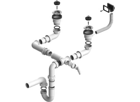 Syfon ALVEUS podwójny 2xSP 1,5"-PP-1,5" (1020092)