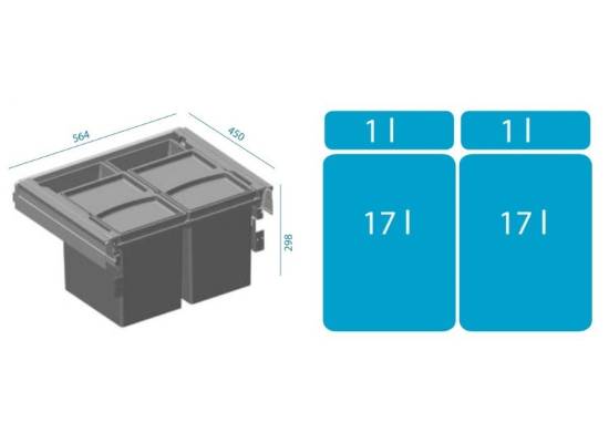 Sortownik ALVEUS ALBIO 50 (2 x 17l + 2 x 1l) (1107928)