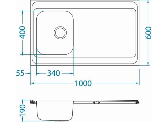 Zlew ALVEUS CLASSIC PRO 70 (100x60) SATYNA (1130471) *** zamów wycięcie otworów GRATIS ***