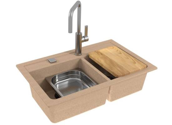 Zlew ALVEUS ATROX 50 beż (1132000)*** zamów wycięcie otworów GRATIS ***