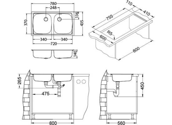 Zlew ALVEUS BASIC 160 LEN (1039145) *** zamów wycięcie otworów GRATIS ***