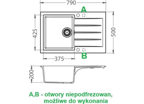 Zlew ALVEUS CADIT 20 biały (1132022)*** zamów wycięcie OTWORU na dozownik GRATIS ***