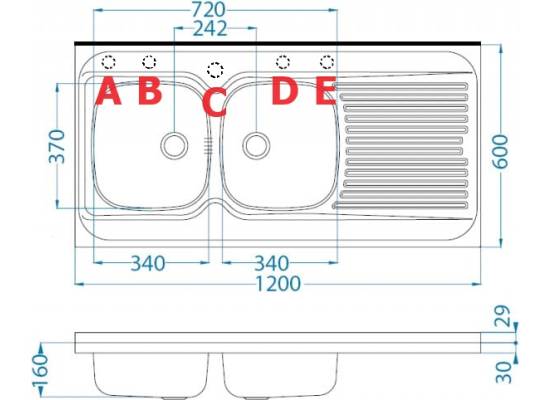 Zlew ALVEUS CLASSIC 100 (komora LEWA) (120x60) LEN (1008990) *** zamów wycięcie otworów GRATIS ***