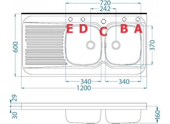 Zlew ALVEUS CLASSIC 100 (komora PRAWA) (120x60) LEN (1008991) *** zamów wycięcie otworów GRATIS ***
