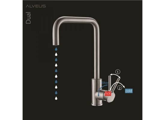 Bateria ALVEUS DUAL czarny (G91) z podłączeniem do wody filtrowanej (1139812)
