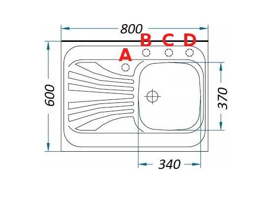 Zlew ALVEUS PRIMAL 10 (80x60) (komora LEWA) LEN (1068682) *** zamów wycięcie otworów GRATIS ***