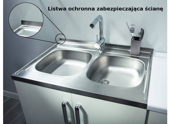 Zlew PYRAMIS INTL (80x60) 1B 1D | komora LEWA | stal GŁADKA (100106001) *** zamów wycięcie otworów GRATIS ***