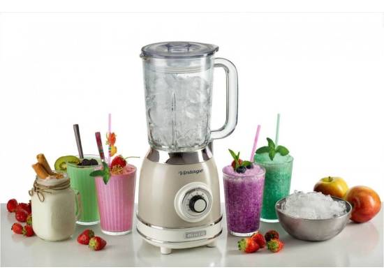 __WYSYŁKA 24H*__ | Blender kielichowy ARIETE 583/03 Vintage blender glass (kolor BEŻOWY)