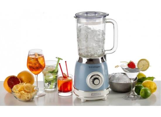 __WYSYŁKA 24H*__ | Blender kielichowy ARIETE 583/05 Vintage blender glass (kolor NIEBIESKI)