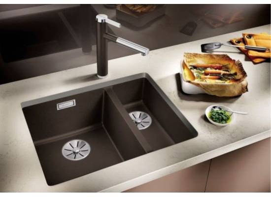 Zlew BLANCO SUBLINE 340/160-U kawowy prawa (korek manual InFino) (523567)