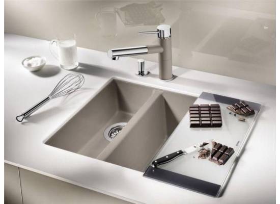 Zlew BLANCO SUBLINE 340/160-U kawowy prawa (korek manual InFino) (523567)