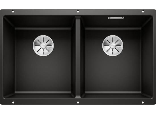 Zlew BLANCO SUBLINE 350/350-U czarny (korek manual InFino) (525987)