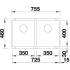 Zlew BLANCO SUBLINE 350/350-U tartufo (korek manual InFino) (523581)