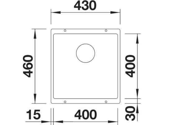 Zlew BLANCO SUBLINE 400-U biały (korek MANUALNY InFino) (523426)