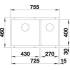 Zlew BLANCO SUBLINE 430/270-U tartufo (korek manual InFino) (523158)