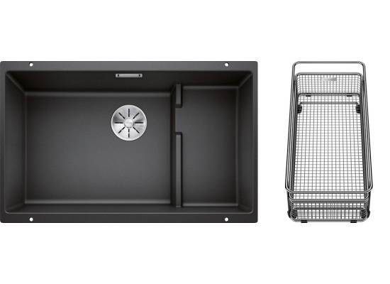 Zlew BLANCO SUBLINE 700-U LEVEL antracyt z koszykiem stalowym (korek manual InFino) (523452)