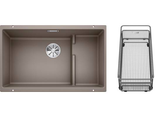 Zlew BLANCO SUBLINE 700-U LEVEL tartufo z koszykiem stalowym (korek manual InFino) (523459)