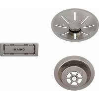 BLANCO Zestaw elementów stalowych w kolorze satin platinum, do armatury przelewowo-odpływowej InFino, do jednej komory