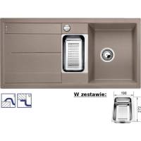 Zlew BLANCO METRA 6S TARTUFO (korek automatyczny + odsączarka stalowa) (517354) *** zamów wycięcie otworów GRATIS ***
