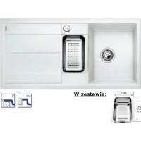 Zlew BLANCO METRA 6S-F BIAŁY (korek automatyczny + odsączarka stalowa) (519115) *** zamów wycięcie otworów GRATIS ***