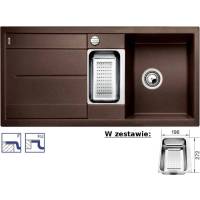 Zlew BLANCO METRA 6S-F KAWOWY (korek automatyczny + odsączarka stalowa) (519120) *** zamów wycięcie otworów GRATIS ***