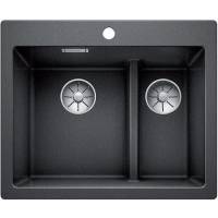 Zlew BLANCO PLEON 6 SPLIT ANTRACYT (korek manual InFino) (521689) *** zamów wycięcie otworów GRATIS ***