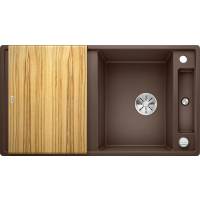 Zlew BLANCO AXIA III 5S kawowy z deską jesionową (korek auto InFino) (523214) *** zamów wycięcie otworów GRATIS ***