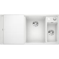 Zlew BLANCO AXIA III 6S biały z deską szklaną i odsączarką stalową, prawa (korek auto InFino) (523477) *** zamów wycięcie otworów GRATIS ***