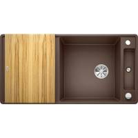Zlew BLANCO AXIA III XL 6S-F kawowy odwracalny z deską drewnianą(korek auto InFino) (523525) *** zamów wycięcie otworów GRATIS ***