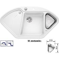 Zlew BLANCO DELTA II biały (korek auto InFino) (523660) *** zamów wycięcie otworów GRATIS ***