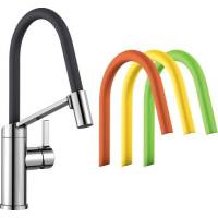 Bateria BLANCO VIU-S chrom + gumowa osłona węża w kolorach Lava Gr. Kiwi, Orange i Lemon (524813)