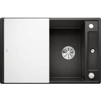 Zlew BLANCO AXIA III 45S czarny (korek auto InFino + deska szkło białe) (525840) *** zamów wycięcie otworów GRATIS ***