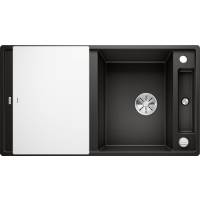 Zlew BLANCO AXIA III 5S czarny (korek auto InFino + deska szkło białe) (525844) *** zamów wycięcie otworów GRATIS ***