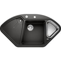 Zlew BLANCO DELTA II czarny (korek auto InFino + odsączarka stalowa) (525867) *** zamów wycięcie otworów GRATIS ***