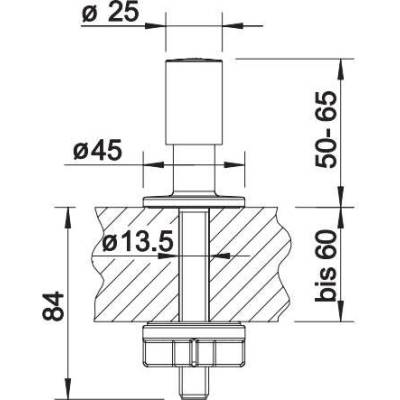 Pokrętło-dźwignia korka automatycznego BLANCO OKRĄGŁE chrom | tworzywo sztuczne (225112)