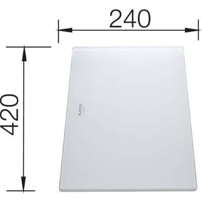 Deska BLANCO ze szkła satynowanego biała do ZEROX, CLARON - 420x240mm (225333)