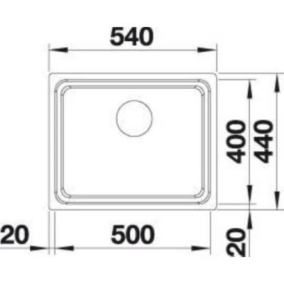 Zlew BLANCO ETAGON 500-U ALUMETALIK (korek manual InFino + zestaw szyn) (522229)