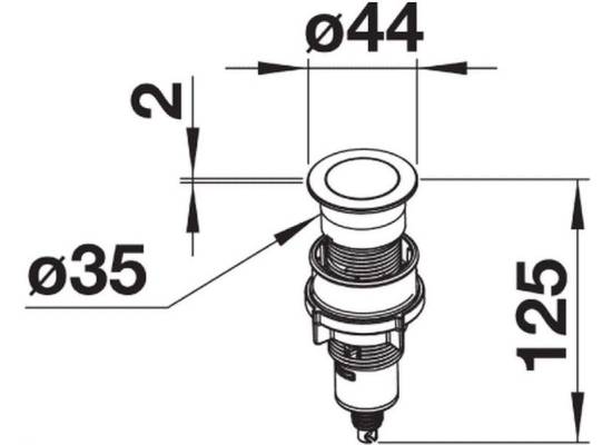 Przycisk korka automatycznego BLANCO PushControl (233696)