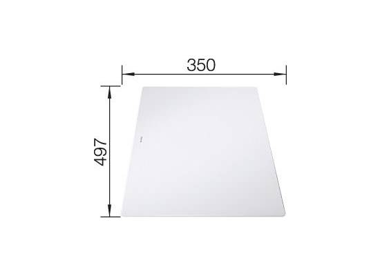 Deska BLANCO szklana biała do AXIA III 497 x 350 mm (234045)