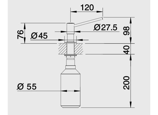 Dozownik BLANCO TORRE w kolorze stali szczotkowanej (INOX) (512594)