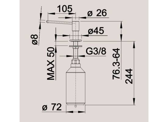 Dozownik BLANCO PIONA stal szczotkowana (INOX) (517537)