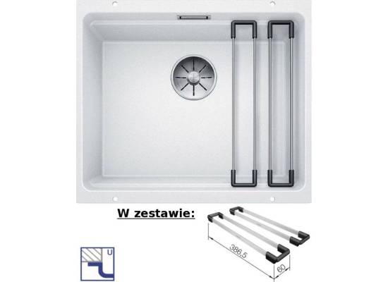 Zlew BLANCO ETAGON 500-U BIAŁY (korek manual InFino + zestaw szyn) (522231)