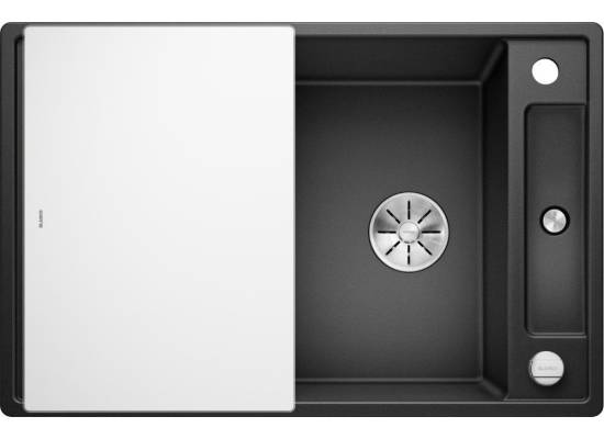 Zlew BLANCO AXIA III 45S antracyt z deską szklaną (korek auto InFino) (523183) *** zamów wycięcie otworów GRATIS ***