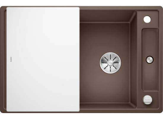 Zlew BLANCO AXIA III 45S kawowy z deską szklaną (korek auto InFino) (523192) *** zamów wycięcie otworów GRATIS ***
