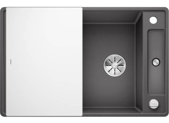 Zlew BLANCO AXIA III 45S-F szarość skały (korek auto InFino) deską szklaną (523200) *** zamów wycięcie otworów GRATIS ***
